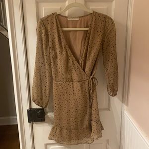 Adorable Abercrombie & Fitch Brown Dress with Black Polk-a-dots